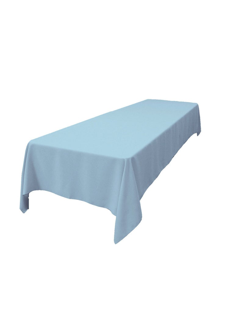 LA Linen Polyester Poplin Washable Rectangular Tablecloth, Stain and Wrinkle Resistant Table Cover 60x108, Fabric Table Cloth for Dinning, Kitchen, Party, Holiday 60 by 108-Inch, Blue Light